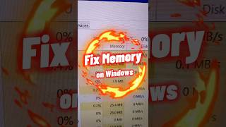 How to fix memory in windows  😱😱 #shorts #windows10