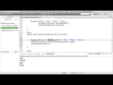 Screencast #28: Reverse elements of stream java 8