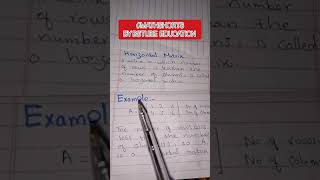 Horizontal Matrix with examples#typesofMatrices||#Mathshorts