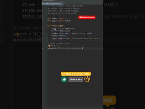 Youtube Video Downloader using Python GUI #shorts #python #guide #download