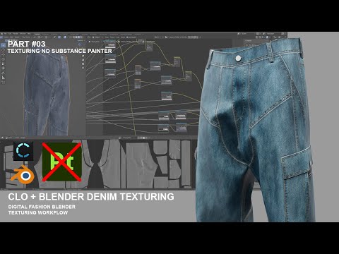 CLO3D to Blender - Texturing NO Substance Painter - Adding Wash Details, Layering Imperfections