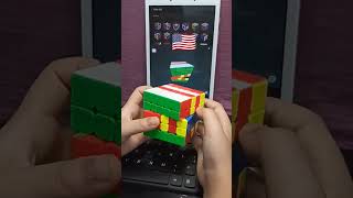 USA Flag on 5by5 Rubik's Cube #ytshorts #rubikscube #flag #pattern #cubingskit #summerchallenge #usa