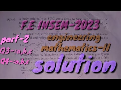 f.e insem examination m2 solution 2023 #sppu #engineeringmathematics #math2