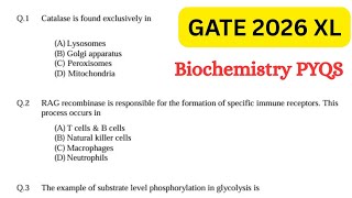 GATE XL PYQs 2026|GATE LIFESCIENCE Solved pyqs|GATE MCQ questions for lifescience/biochemistry #gate
