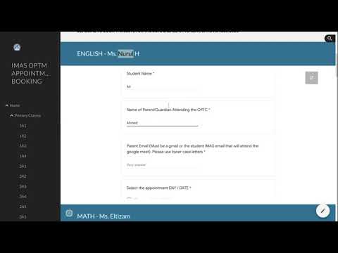OPTC Booking Tutorial For Parents