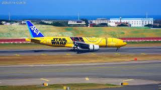 【全記錄】全日航 ANA9415 C-3PO 星際大戰彩繪機抵達桃園機場！