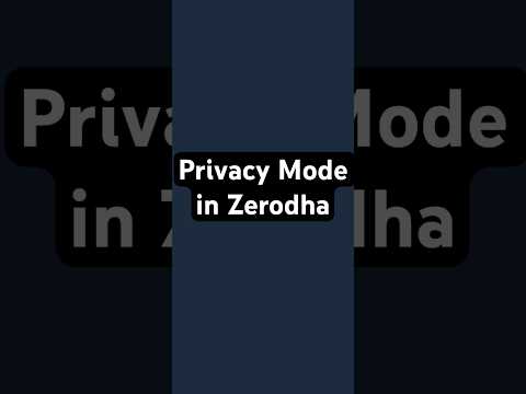 Privacy mode in zerodha #Zerodha  #LimitOrder  #shorts #ytshorts #TradingTips  #zerodhatutorial