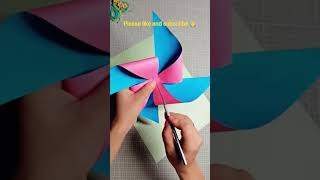 How to Make Colorful Spinning Pinwheel 🌈🌪️| DIY PaperCraft #shortsfeed #papercraft #trending #viral