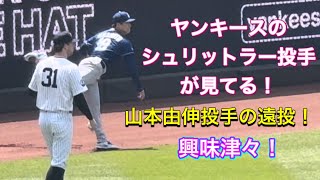 ヤンキースのシュリットラー投手も興味津々！山本由伸投手の遠投！ドジャースvsヤンキース@ヤンキー球場 7/19/26 #山本由伸  #大谷翔平 #yoshinobuyamamoto #dodgers 