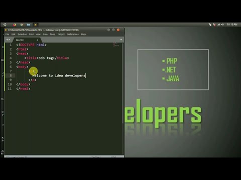 bdo tag in html - Tutorial no. 21 Html basic to advance -Idea Developers 2019