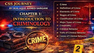 Crime | Criminology CSS | Chapter 1 Explained