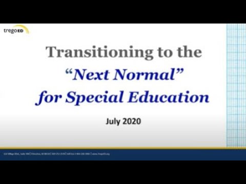 Transitioning to the Next Normal for Special Education