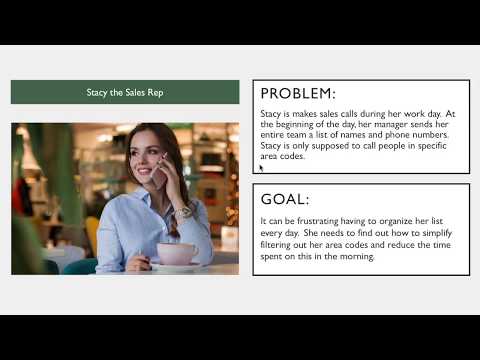 Learn to Filter "Begins With" items in Excel with Stacy the Sales Rep