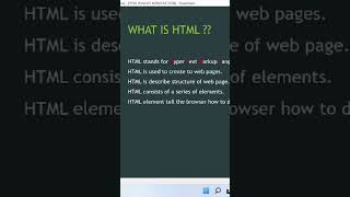 What is Html ? l Explanation l Definition l Examples #shrots