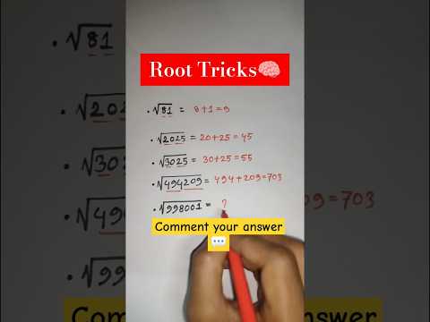 Square Root Trick in 5 Seconds! #SquareRoots #MathTricks #Shortcut #youtubeshorts #shorts #viral