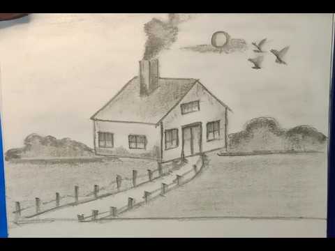 How to Draw a Cozy Cottage | Easy Step-by-Step Pencil Shading for Beginners