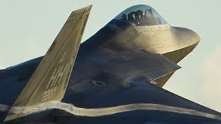 U.S. Air Force F-22 RAPTORS and T-38 TALONS taxiing and TAKEOFFS!