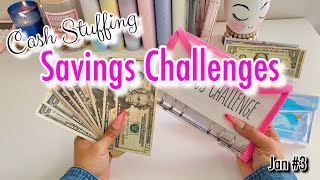CASH STUFFING SAVINGS CHALLENGES | JAN #3 | #savingschallenges  #cashenvelopesystemforbeginners