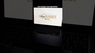 YouTube Intro Design | Text Based YouTube Intro | YouTube Intro Ideas | Content Creators