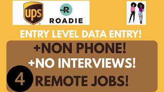 Work From Home  With UPS Roadie + Data Entry + More Non Phone Remote Jobs