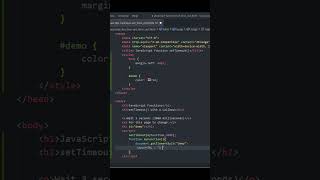 JavaScript function set Timeout #javascript #function #settimeout #shorts