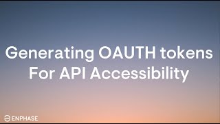 Generating OAUTH tokens for API access (Developer Plan)
