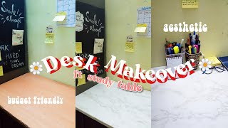 Aesthetic Desk Makeover🍂/ low budget study space makeover/ #aestheticlifestyle