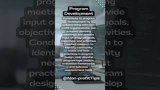 Non-profit program development tips