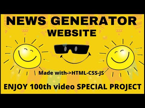 Pure Html Css Javascript News Generator Website with Loading/progress Bar
