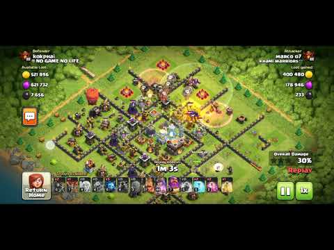 COC TH11 Queen-charge laloon 3 star | champions league | Massive loot!