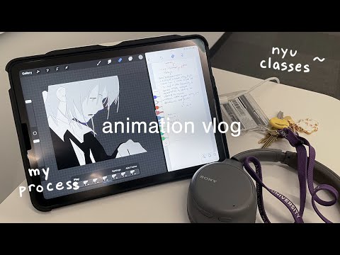 animation vlog ✦ balancing art and school (trying to lol) & shading frames ✧