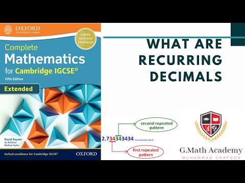 Recurring Decimals || Repeating Decimals || Mathematics || IGCSE