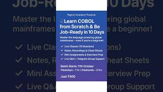 Learn COBOL from Scratch & Be Job-Ready in 10 Days | Raghu’s Academy | Live Training