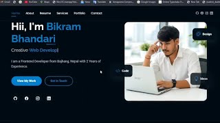 Modern Portfolio Website | HTML, CSS & JavaScript |Fully responsive portfolio website 