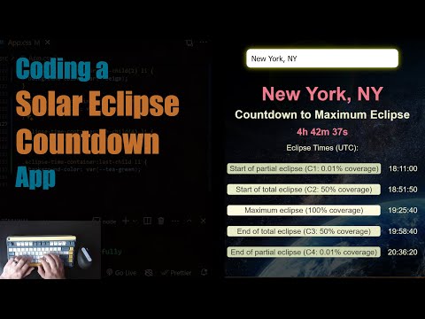 Solar Eclipse Countdown | Quiet and Relaxing No Talking Programming