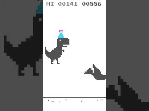 What's your high score in the Birthday Chrome Dino game? 🎂🎉🎈🦖🎮 #BirthdayDino #ChromeDinoBirthday