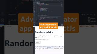 Advice generator app with Reactjs #reactjstutorial #webdevelopmentforbeginners #coding