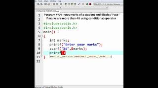 Daily C Coding Practice Programs||Program#04 use of  conditional operator in C language | C Coding