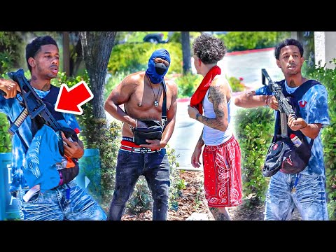 Wearing Red Bandanas In Crip Territory Prank GONE WRONG!