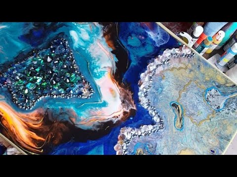 Art Resin 2019 new year color pour