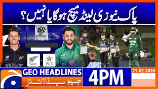 Pakistan vs New Zealand T20 World Cup Updates | 4 PM Headlines Geo News (21 Feb 2026)