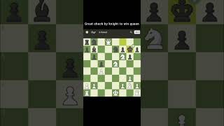 Great check by knight to win queen#chess #chessgame #chessvideoplus