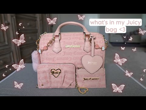 what's in my Juicy bag ♡ Juicy Couture Macroon Dot Logo Satchel 🎀