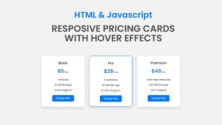 Responsive Pricing Cards with Hover Effect | HTML & CSS Tutorial