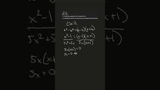 Relaxing Algebra: Simplify (x²‑1)/(5x²+5x) & Domain #studywithme #maths #asmr #relaxing