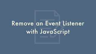 removeEventListener in JavaScript