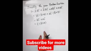 Boolean Algebra | Simplify boolean Expression
