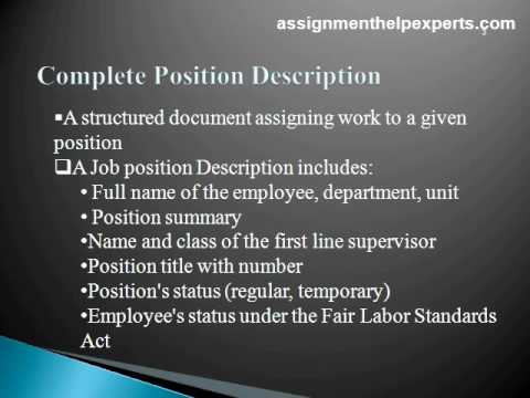 Job Analysis Human Resource Assignment Help