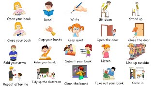 Classroom commands in English.