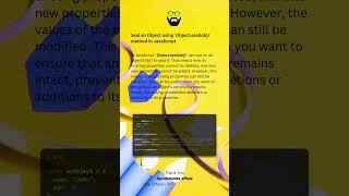 Seal an Object using `Object.seal(obj)` method in JavaScript ( #shorts )